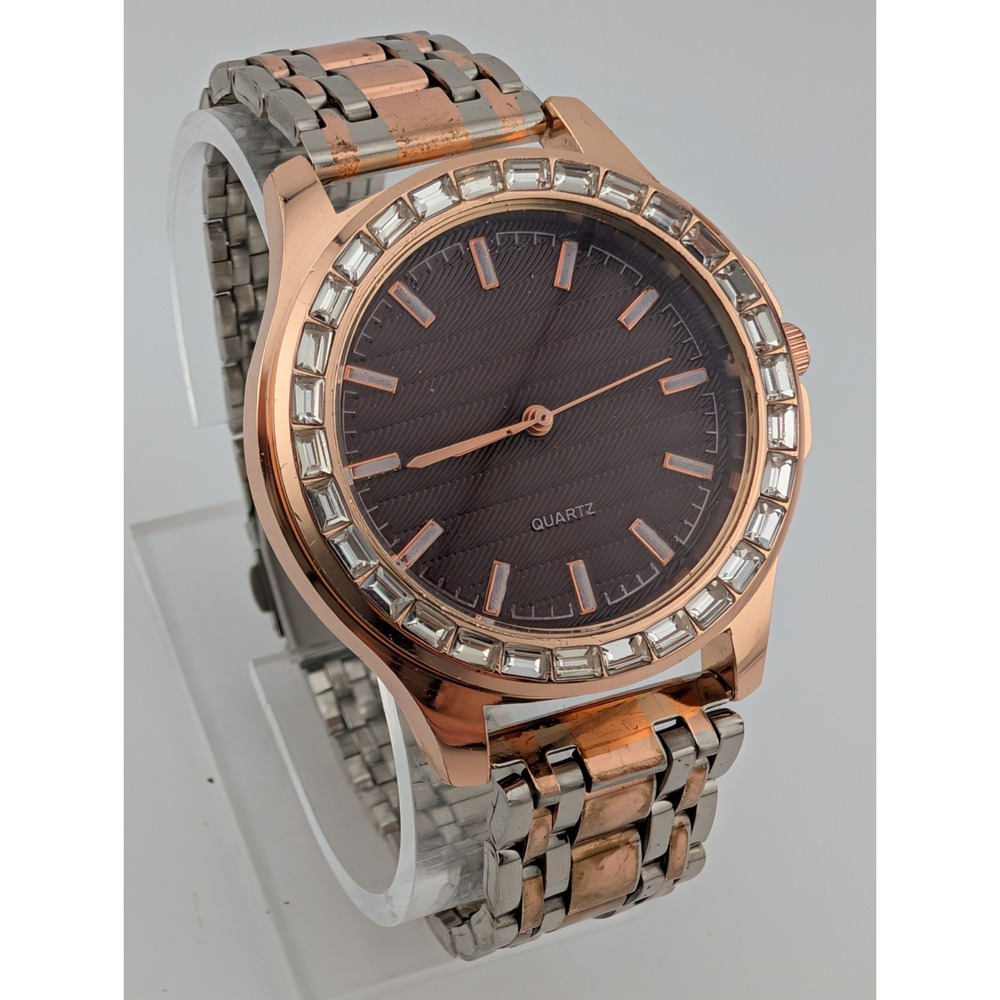 Women's Watch 37mm Case Two Tone 8" Band‎ Rose Gold & Silver- New Battery